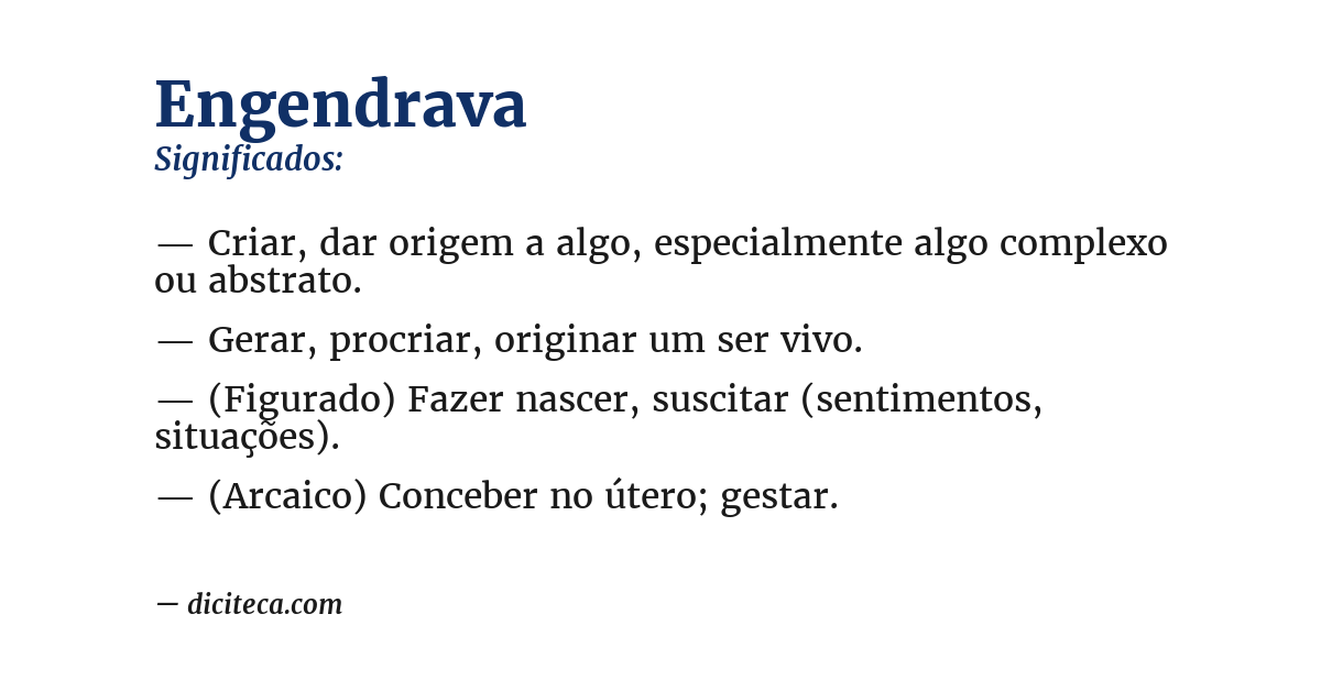 Significado de engendrava