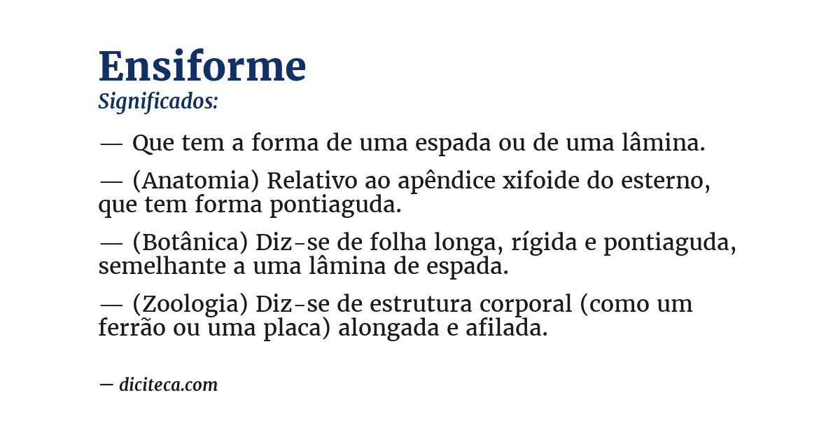 Significado de ensiforme