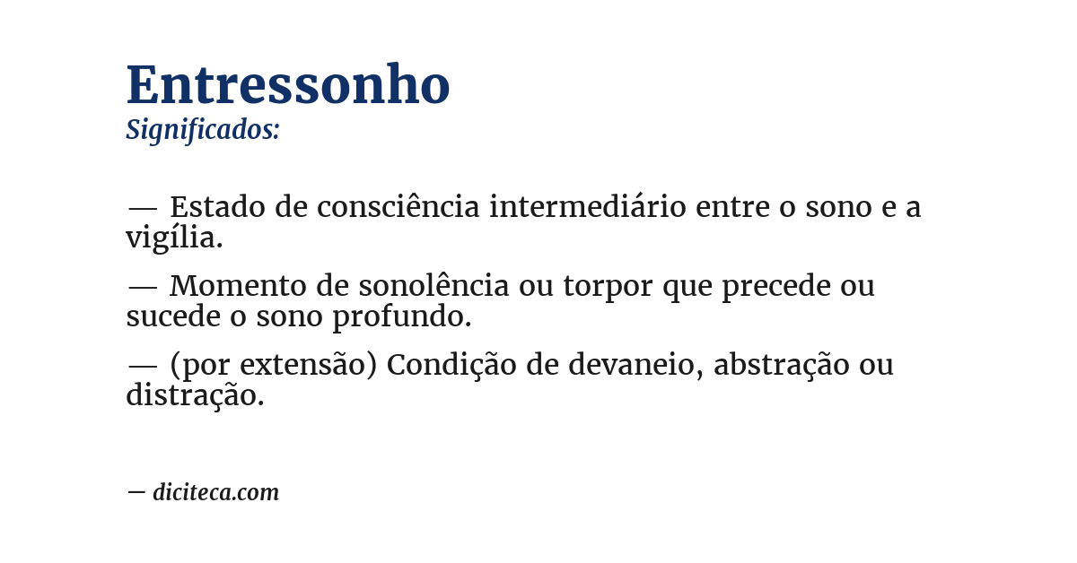 Significado de entressonho