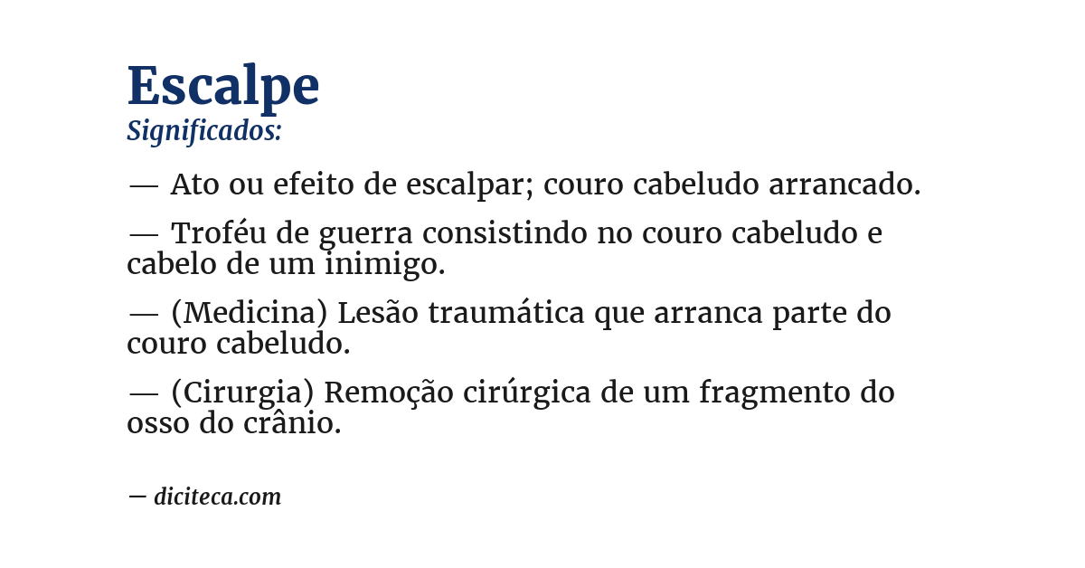 Significado de escalpe