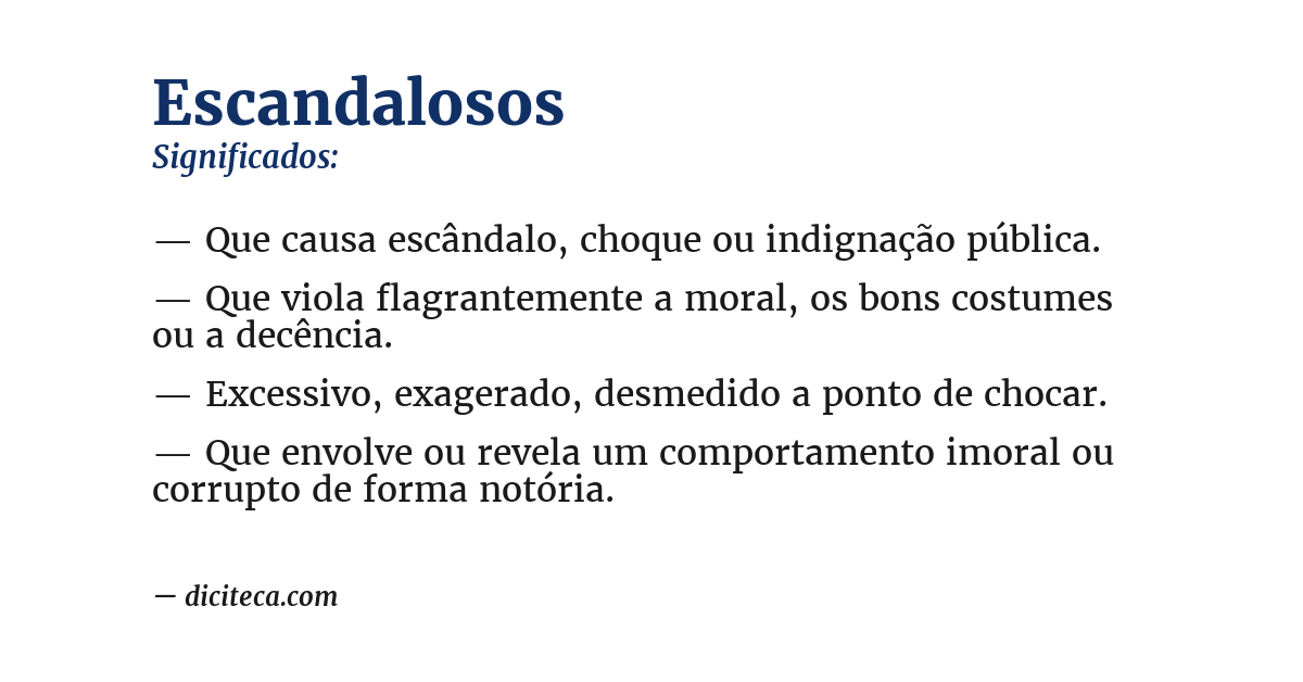 Significado de escandalosos