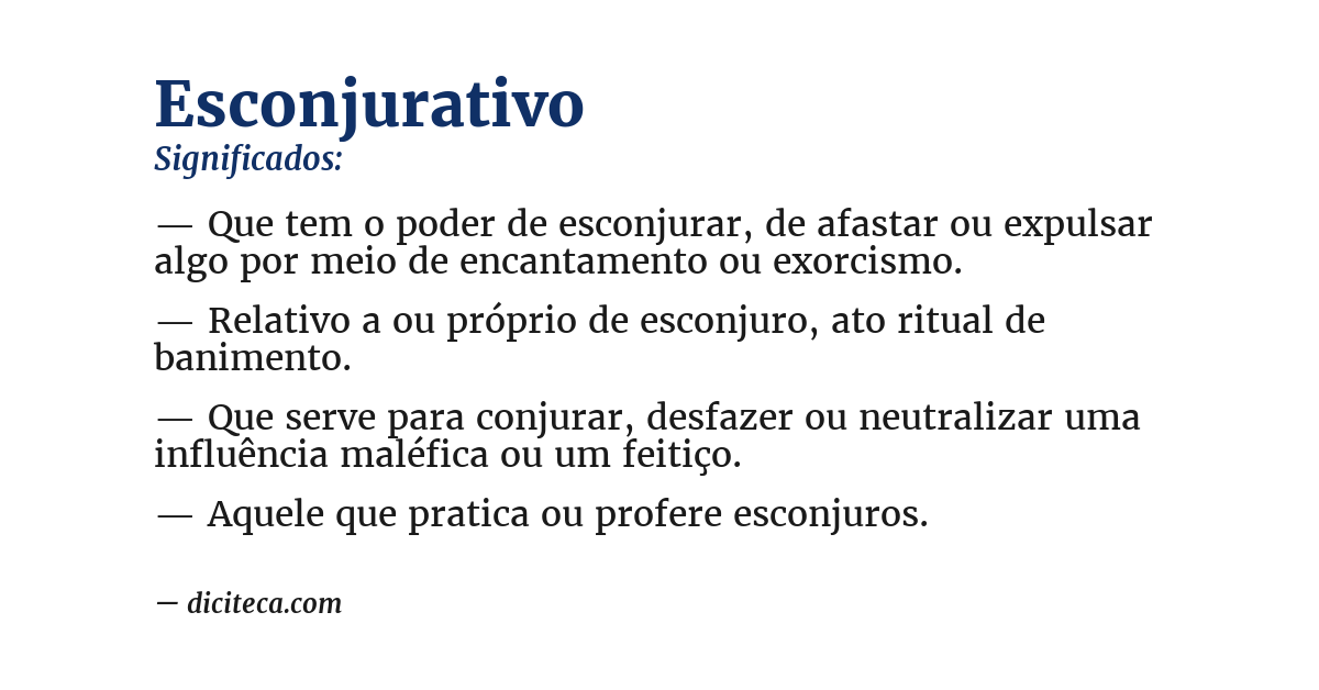 Significado de esconjurativo
