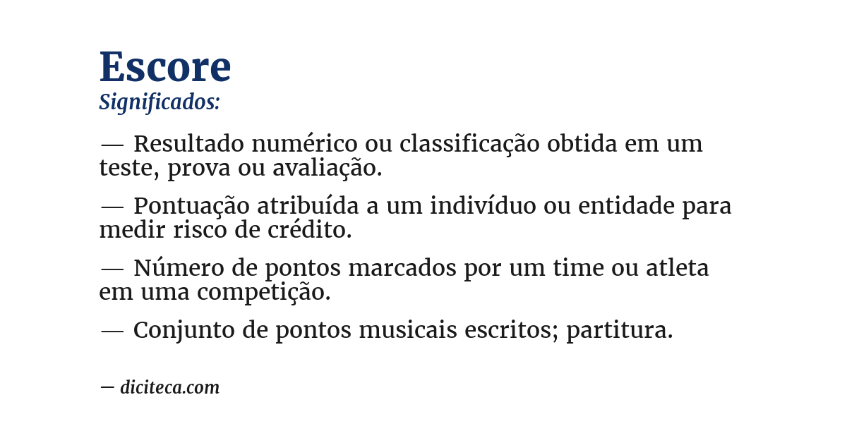 Significado de escore