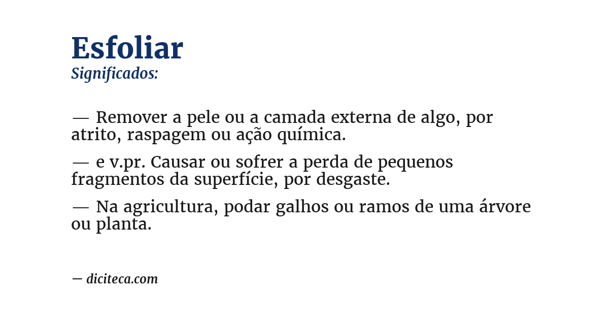 Significado de esfoliar