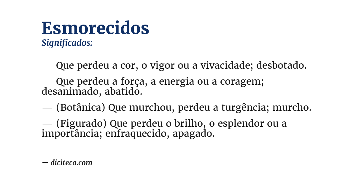 Significado de esmorecidos