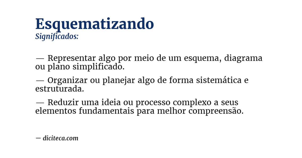 Significado de esquematizando