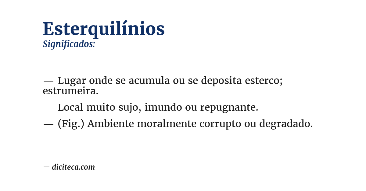 Significado de esterquilínios