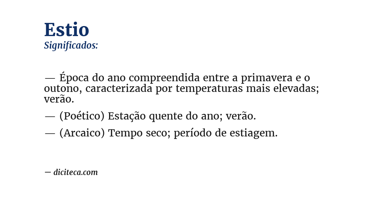 Significado de estio
