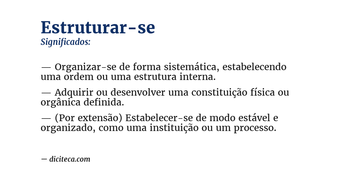 Significado de estruturar-se