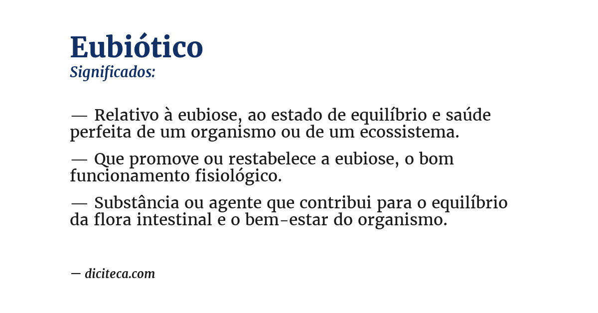 Significado de eubiótico