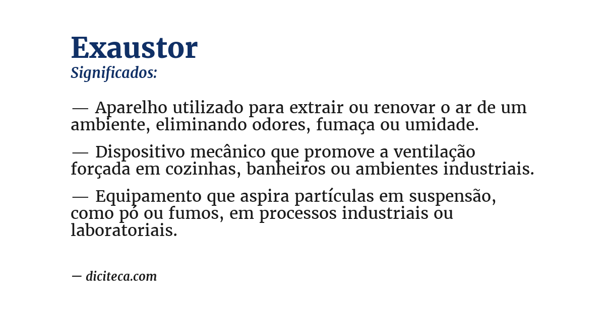 Significado de exaustor