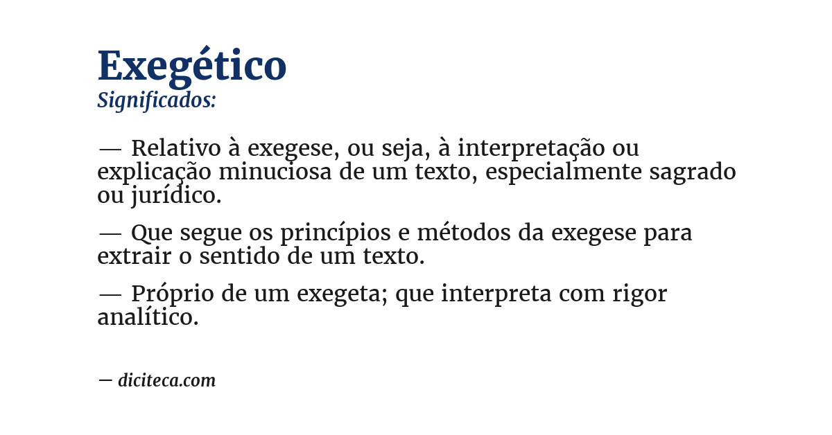 Significado de exegético