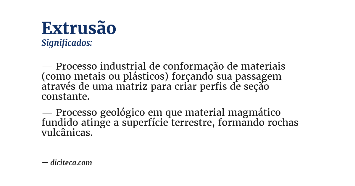 Significado de extrusão