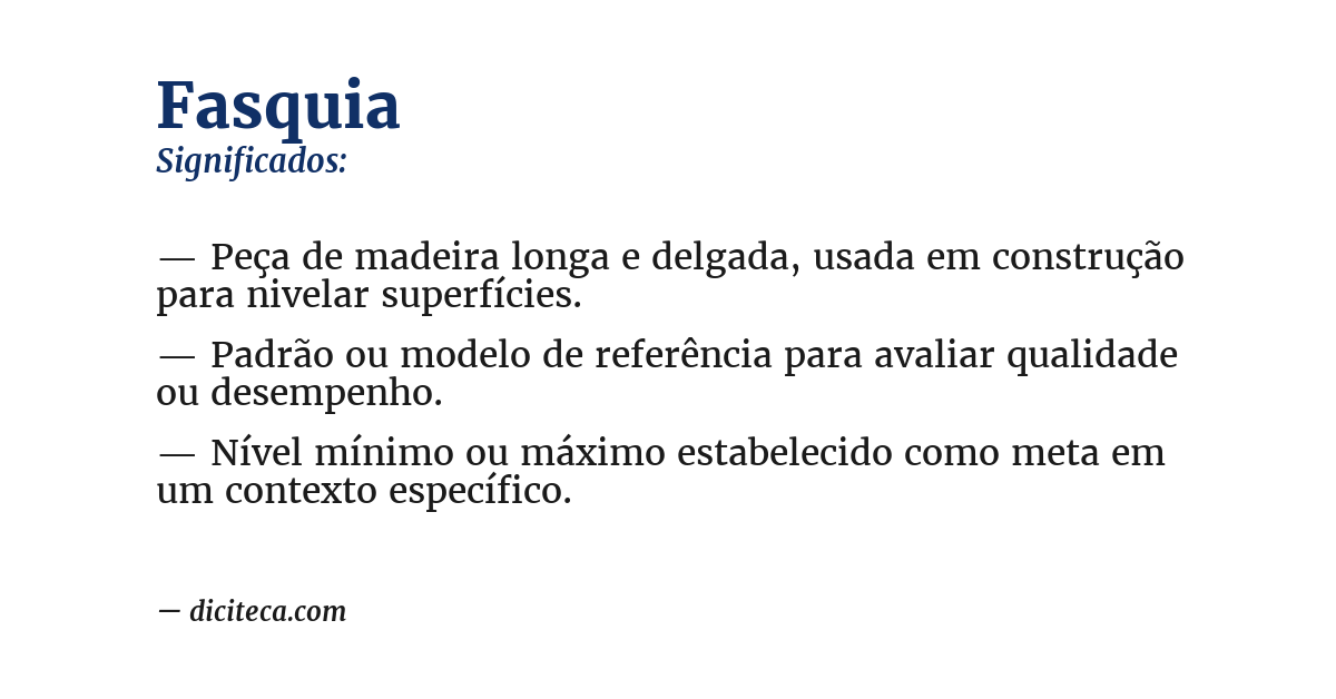 Significado de fasquia