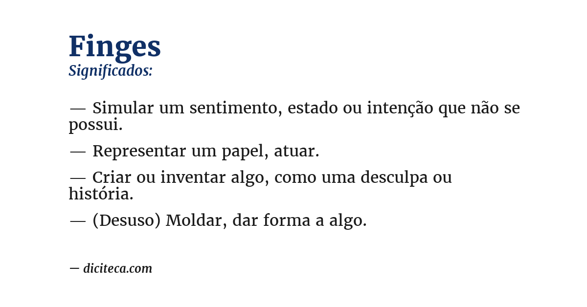 Significado de finges