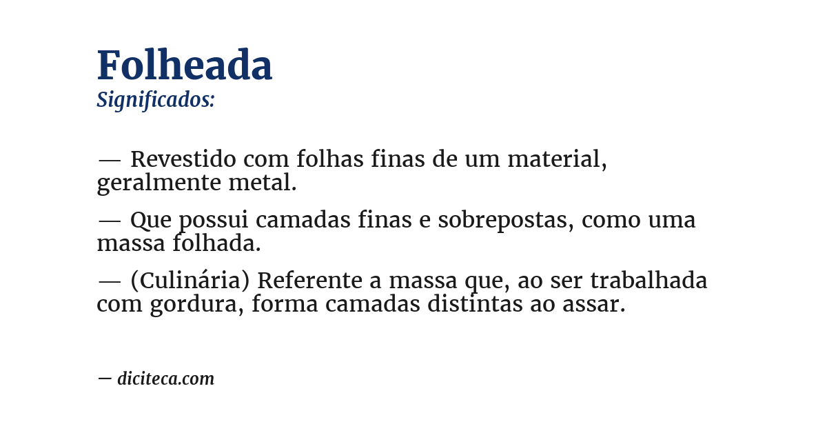 Significado de folheada