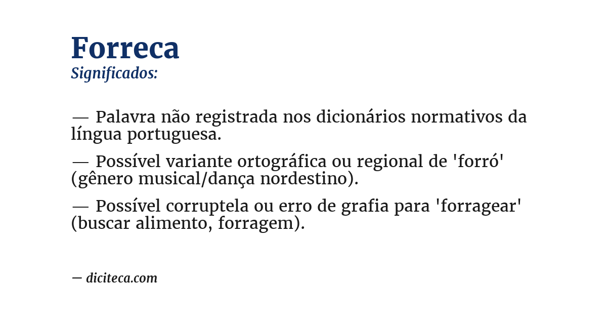 Significado de forreca