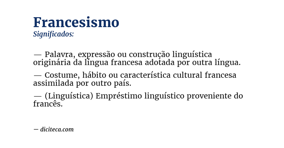 Significado de francesismo