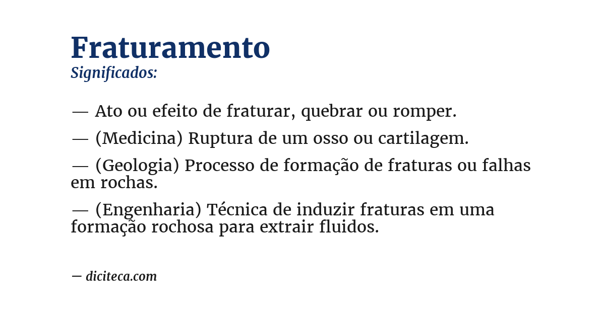 Significado de fraturamento