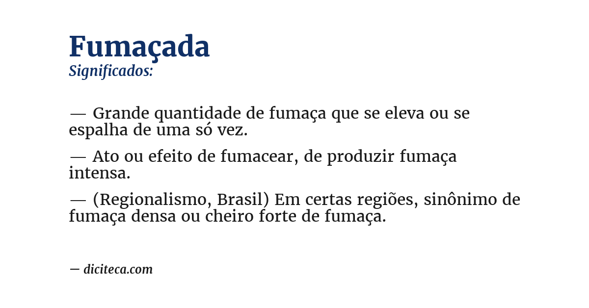 Significado de fumaçada