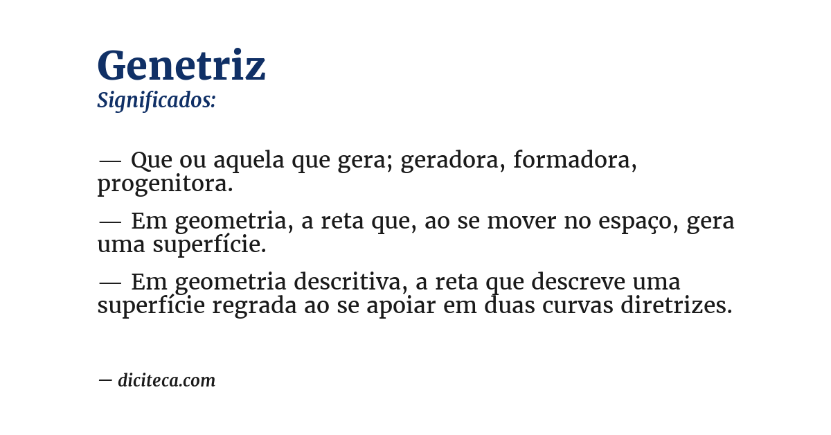 Significado de genetriz