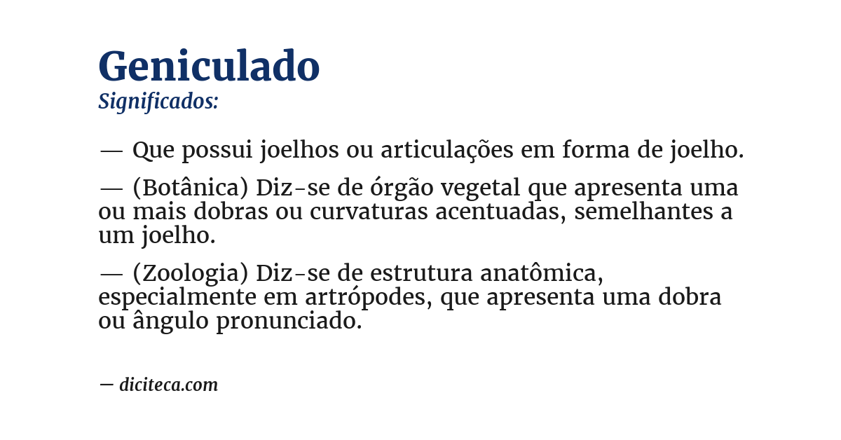 Significado de geniculado