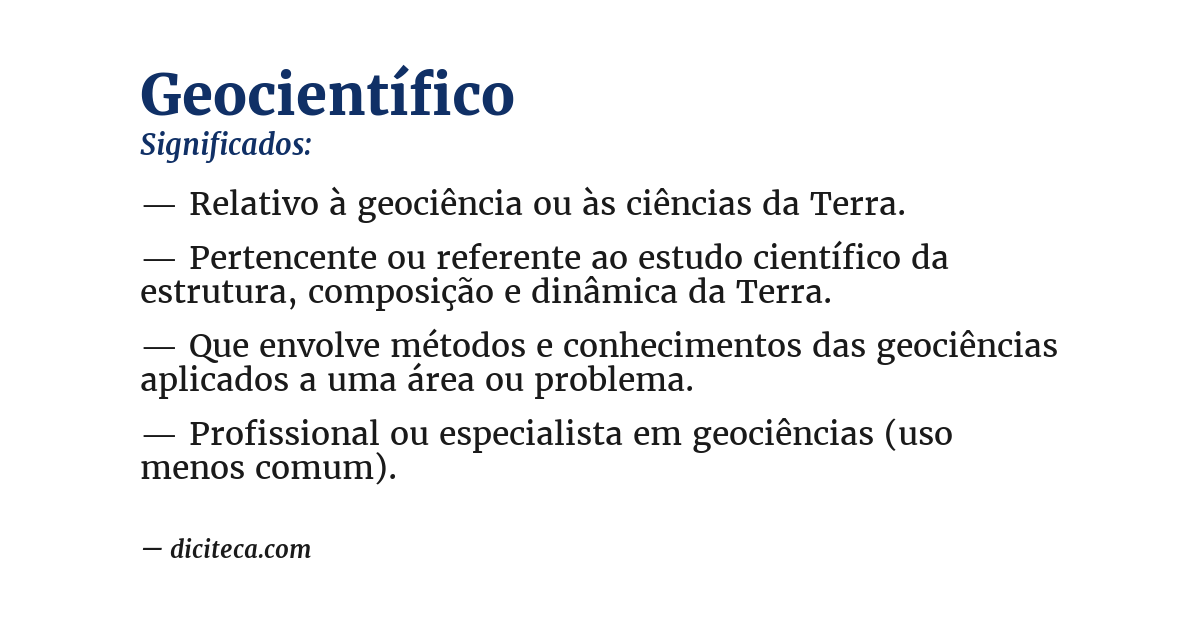 Significado de geocientífico