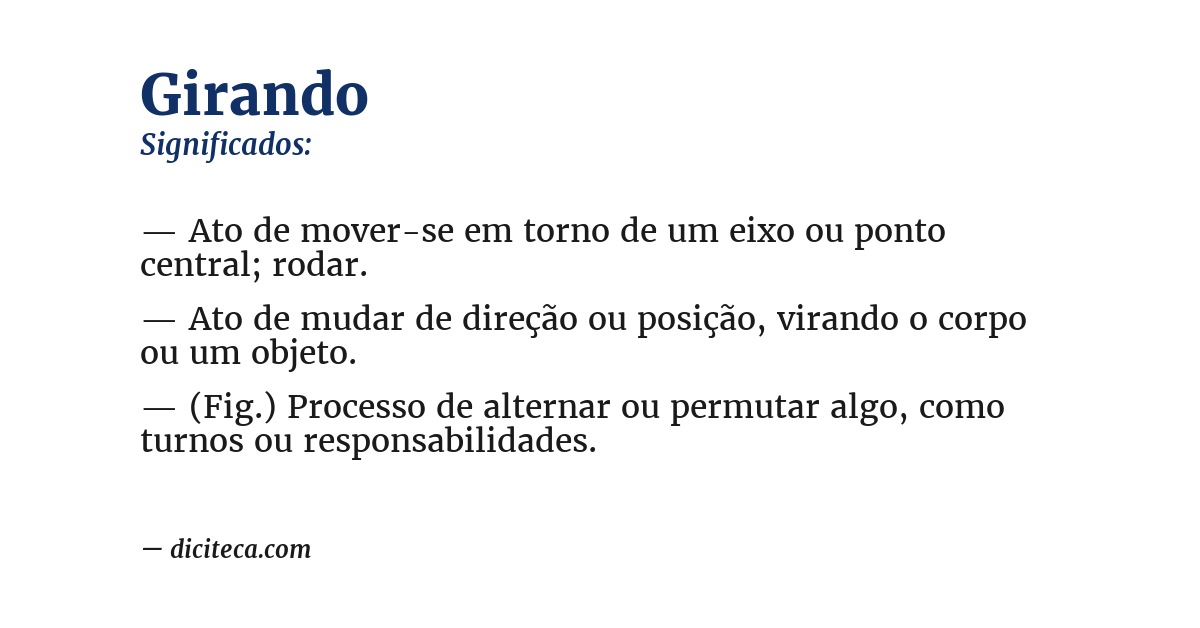 Significado de girando