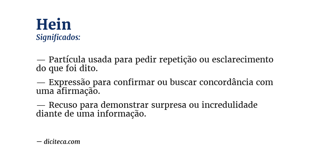 Significado de hein