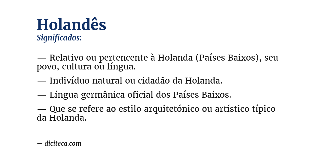 Significado de holandês