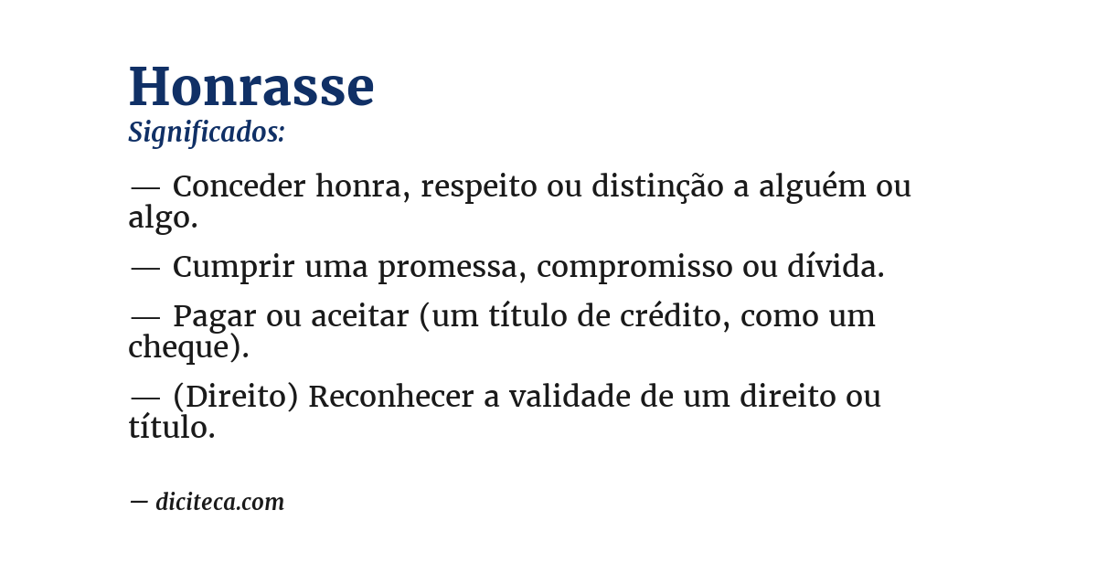 Significado de honrasse
