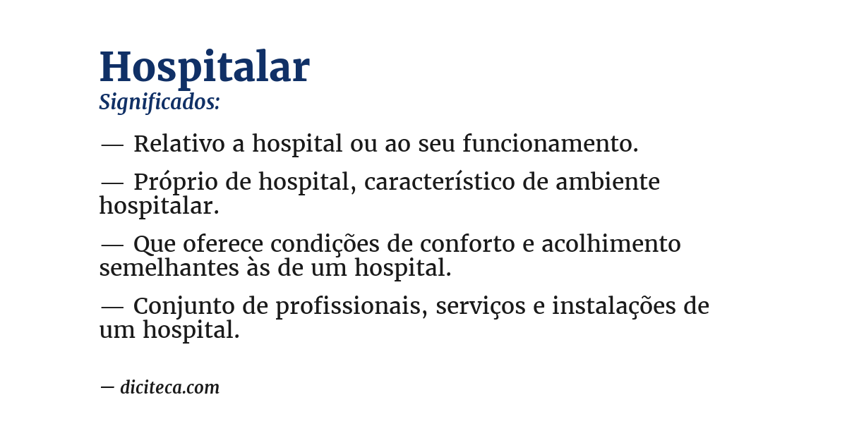 Significado de hospitalar