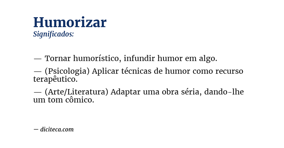 Significado de humorizar