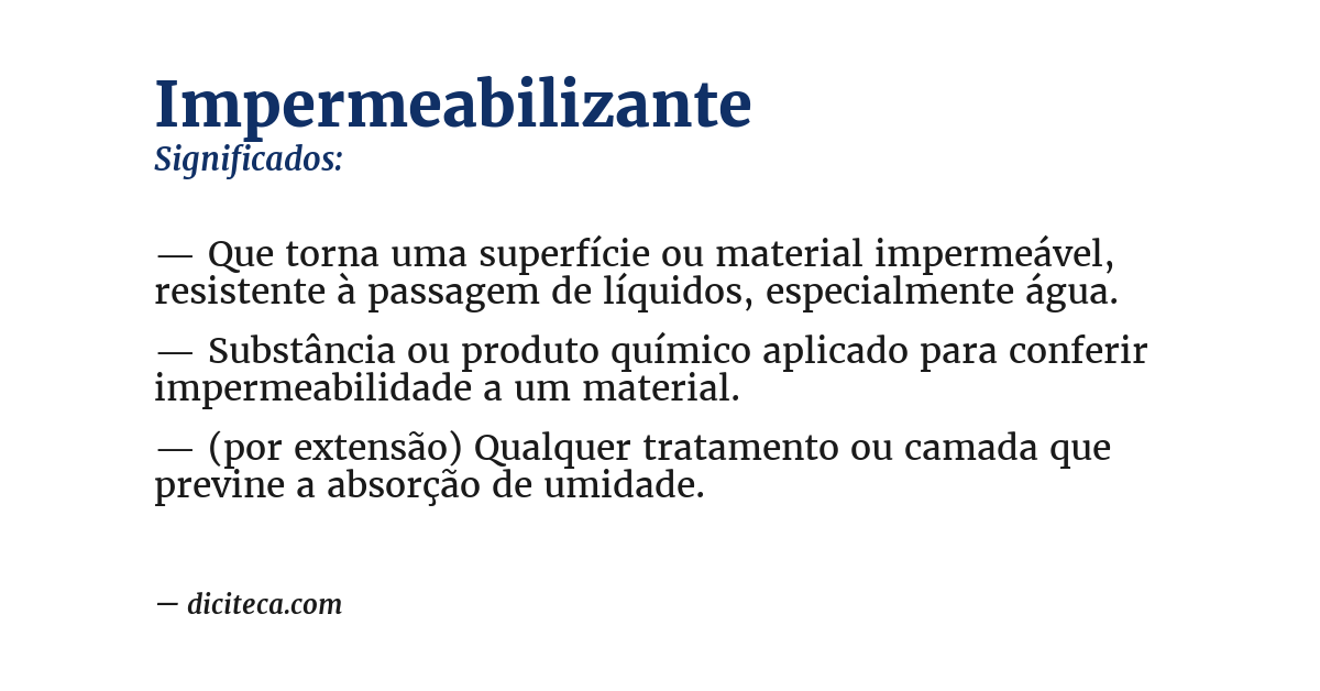 Significado de impermeabilizante