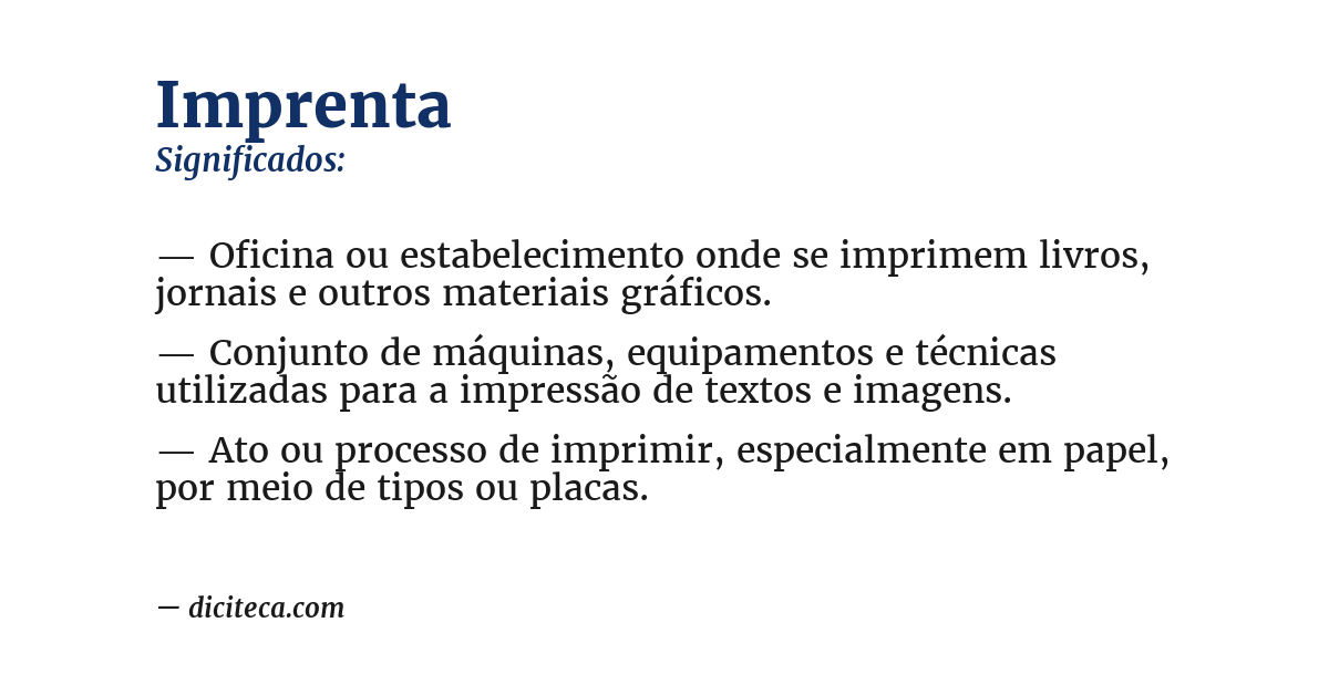 Significado de imprenta