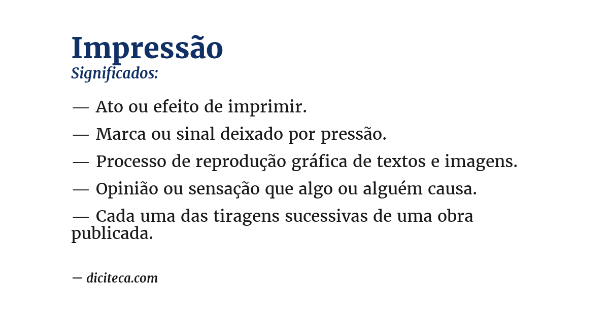 Significado de impressão
