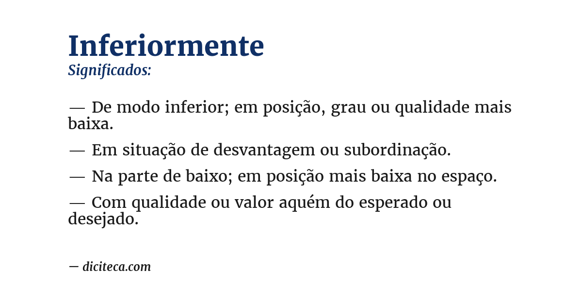 Significado de inferiormente
