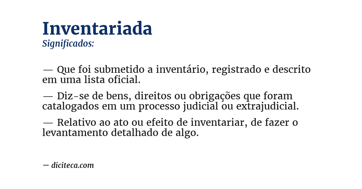 Significado de inventariada