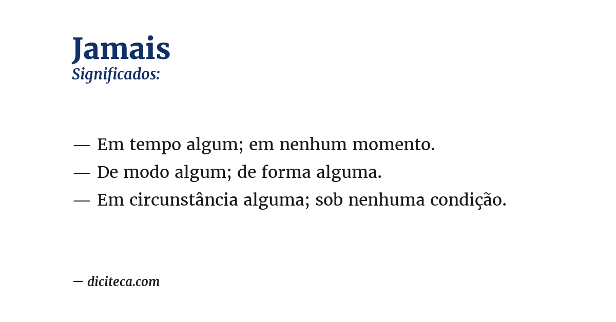 Significado de jamais