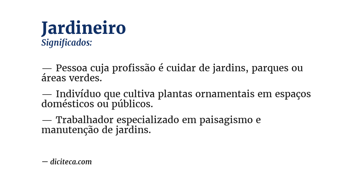 Significado de jardineiro