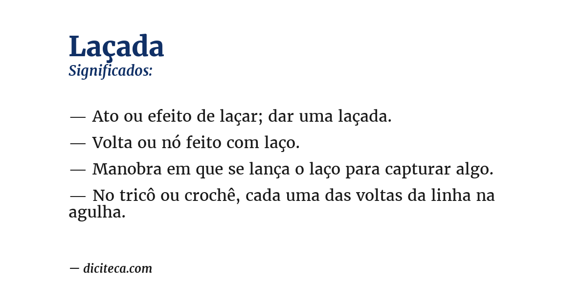 Significado de laçada