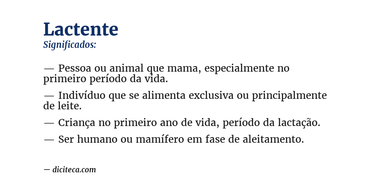 Significado de lactente