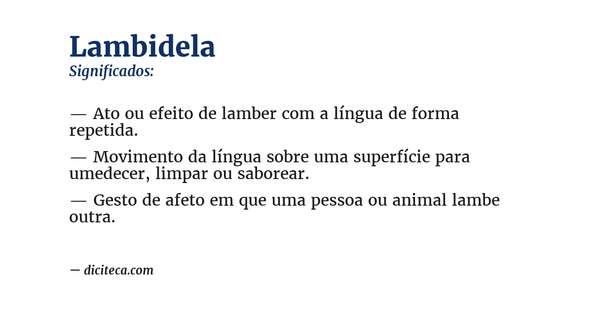 Significado de lambidela