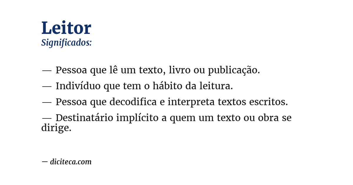 Significado de leitor