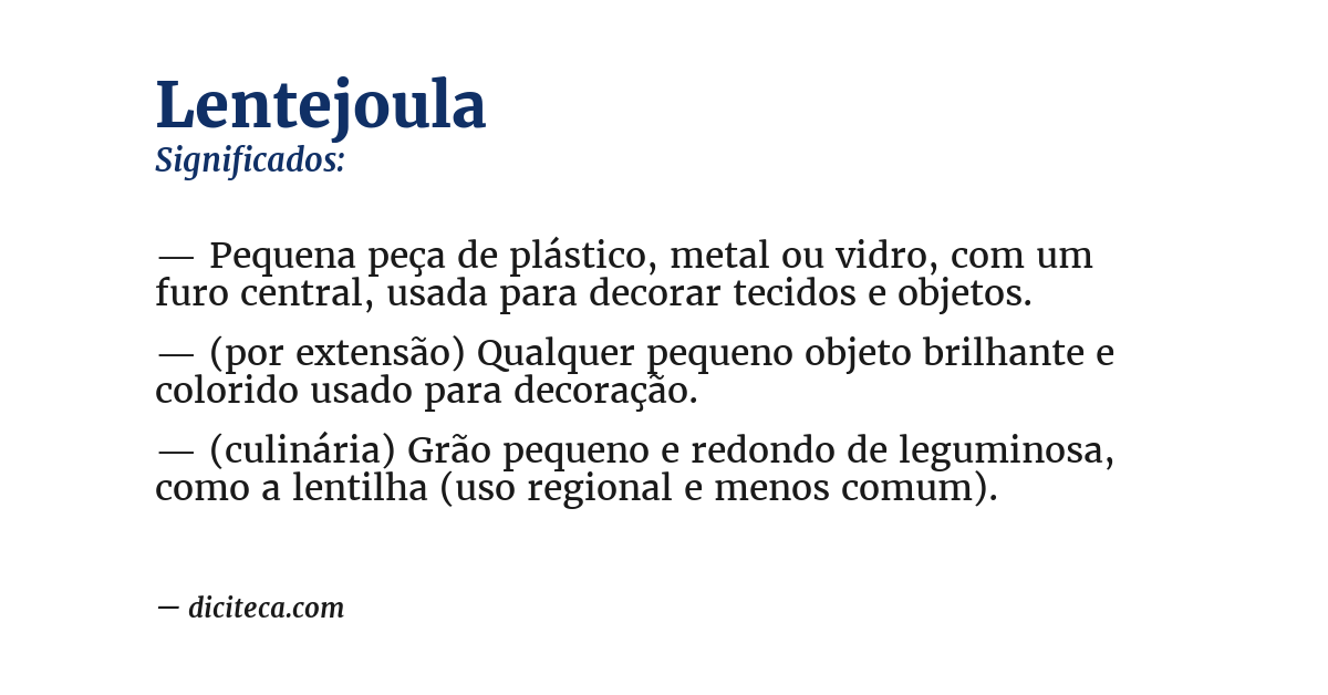 Significado de lentejoula