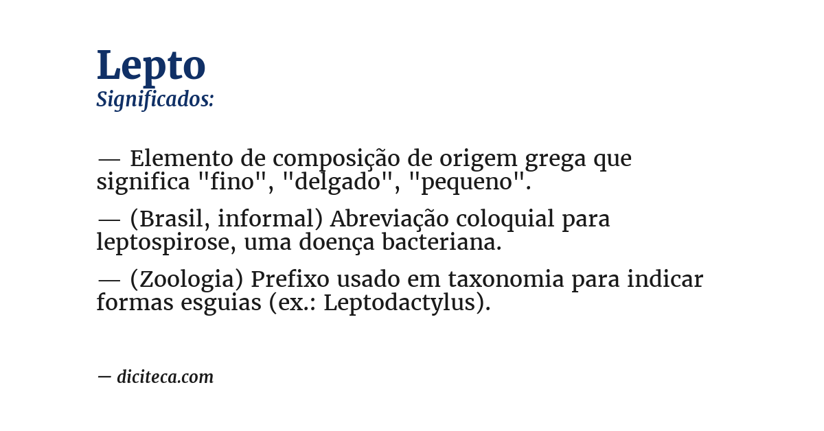 Significado de lepto