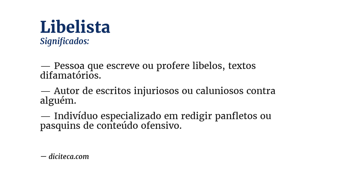 Significado de libelista