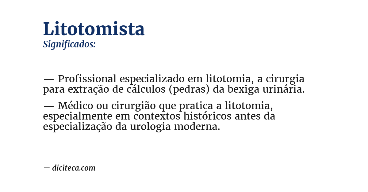 Significado de litotomista