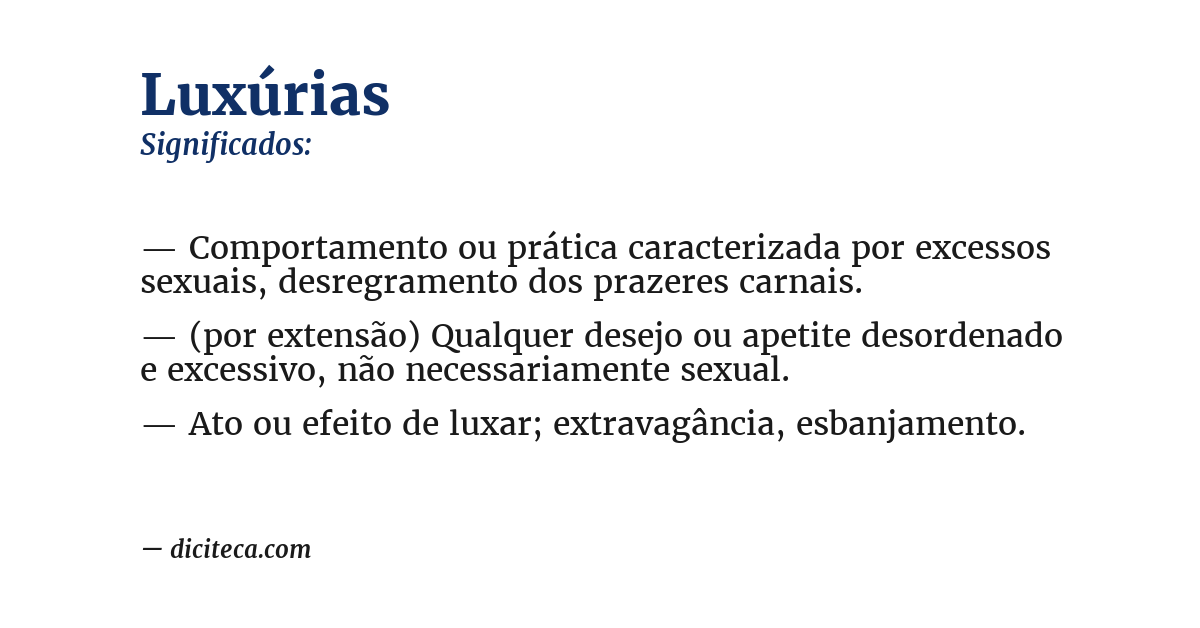 Significado de luxúrias
