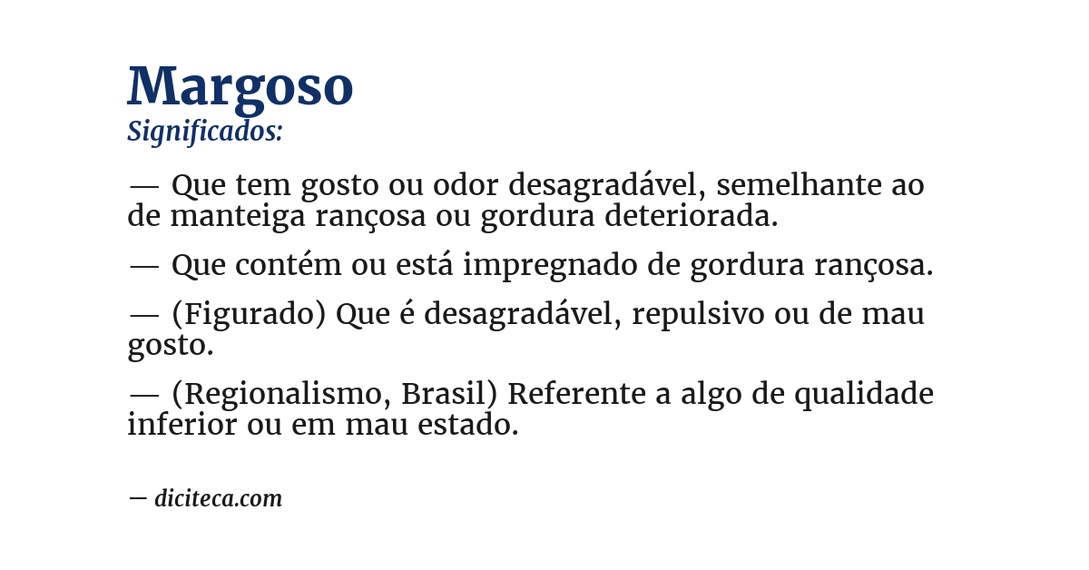 Significado de margoso